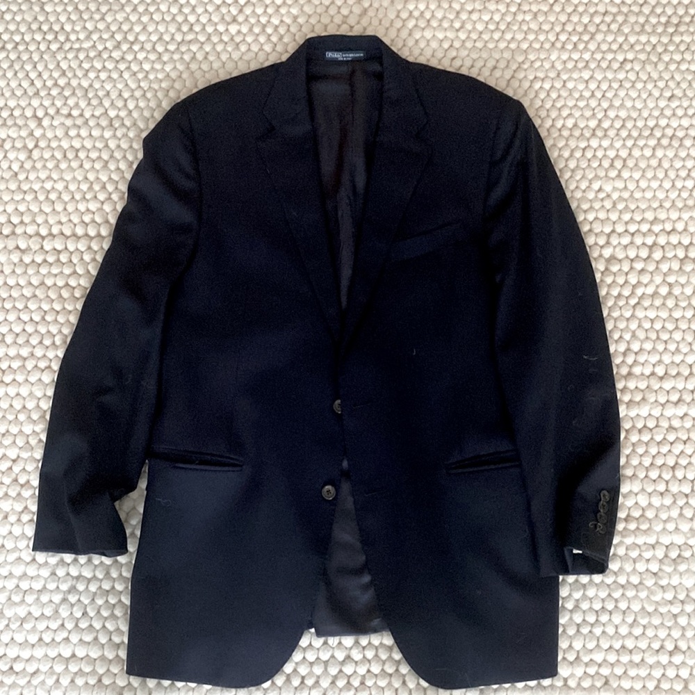 Navy Blue Wool Polo Suit